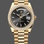 Replica Rolex Day-Date 228348RBR 0043 Black Diamond Dial Diamond Bezel 40mm Herren Replica Uhr