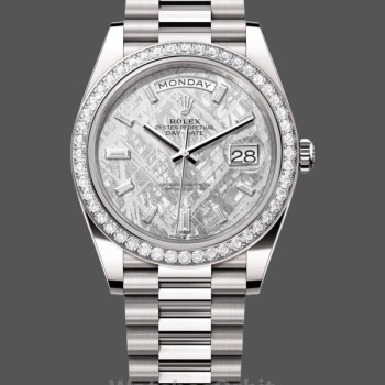 Replica Rolex Day-Date 228349RBR Meteorite Dial Diamond Bezel 40mm Herren Replica Uhr