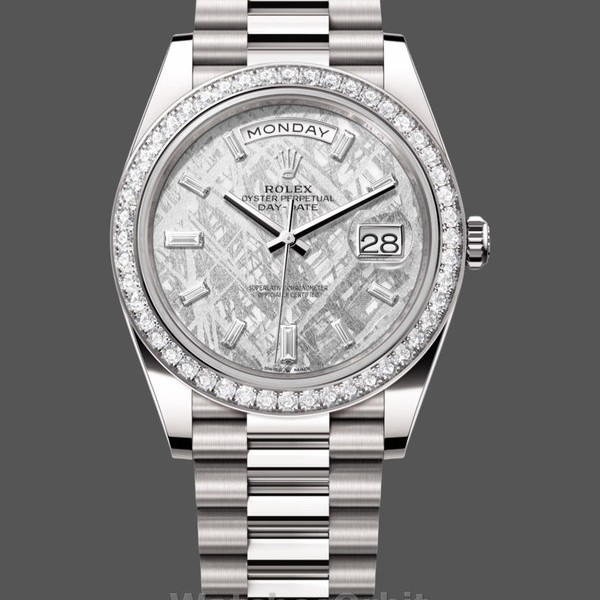 Replica Rolex Day-Date 228349RBR Meteorite Dial Diamond Bezel 40mm Herren Replica Uhr Stilvolles Accessoire