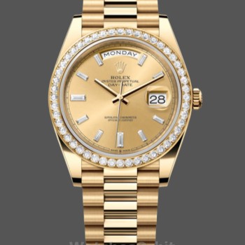 Replica Rolex Day-Date 228398TBR Champagner Diamant Zifferblatt Diamant Lünette 40mm Herren Replica Uhr