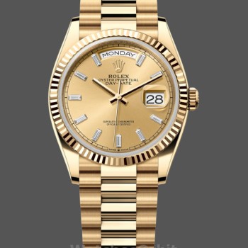 Replica Rolex Day Date 36 Champagne Dial Gelbgold Armband 128238 0132