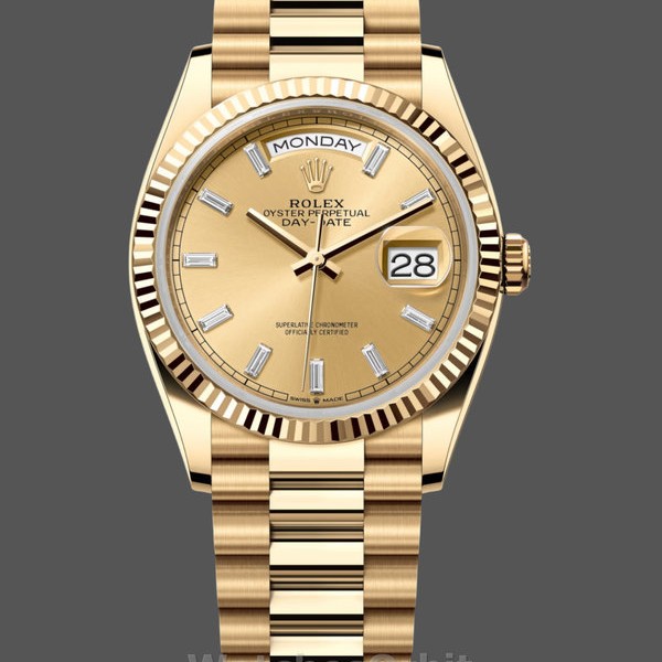 Replica Rolex Day Date 36 Champagne Dial Gelbgold Armband 128238 0132 Präzise Verarbeitung