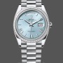 Replica Rolex Day Date 36 Diamond Bezel Ice Blue Roman Dial m128396tbr 0019
