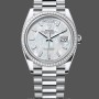Replica Rolex Day Date 36 MOP Dial Diamond Bezel Platinum m128396tbr 0022