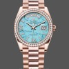 Replica Rolex Day-Date 36 Rose Gold Turquoise Diamond-Set Roman Dial Diamond Bezel m128345rbr 0064 Alltagsfreundlich