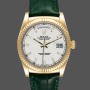 Replica Rolex Day Date 36 White Dial 118135 0123 Green Leather Uhr