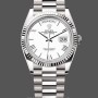 Replica Rolex Day Date 36 White Dial Fluted Bezel White Gold m128239 0059 President Uhr