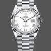 Replica Rolex Day Date 36 White Dial Platinum President Bracelet m128236 0017 Luxuriöse Optik