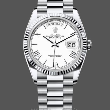 Replica Rolex Day Date 36 White Dial Platinum President Bracelet m128236 0017