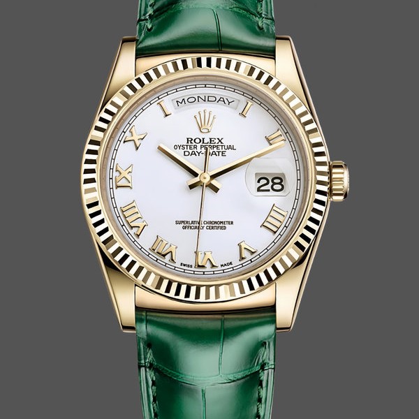 Replica Rolex Day Date 36 White Dial Solid 18k Yellow Gold 118138 Roman Stilvolles Accessoire