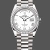 Replica Rolex Day Date 36 Weißgold Diamant Lünette Weißes Zifferblatt m128399tbr 0019 Elegantes Design