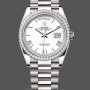 Replica Rolex Day Date 36 Weißgold Diamant Lünette Weißes Zifferblatt m128399tbr 0019