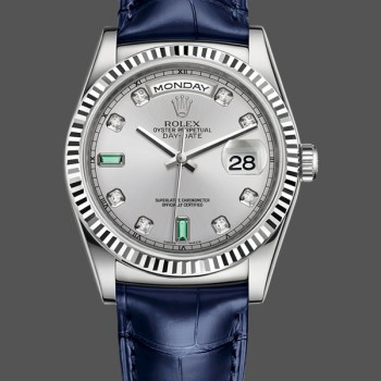 Replica Rolex Day Date 36 Weißgold Diamant Rhodium Zifferblatt 118139 0053