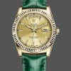 Replica Rolex Day Date 36 Gelbgold Champagner Zifferblatt 118138 0125 Grünes Armband Exklusive Verarbeitung