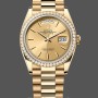Replica Rolex Day Date 36 Gelbgold Champagner Zifferblatt Diamant Lünette m128348rbr 0026