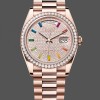 Replica Rolex Day Date 36mm 128345RBR 0042 Diamond Paved Dial President Uhr Klassisches Design