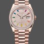 Replica Rolex Day Date 36mm 128345RBR 0042 Diamond Paved Dial President Uhr