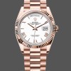 Replica Rolex Day Date 36mm Everose Gold 128235 0070 Weißes Römisches Zifferblatt Exklusive Verarbeitung