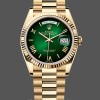 Replica Rolex Day Date 36mm Fluted Lünette Grün Ombre Zifferblatt President Armband m128238 0118 Hochwertige Nachbildung