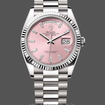 Replica Rolex Day Date 36mm Pink Diamond-Set Dial Fluted Bezel President m128239 0071
