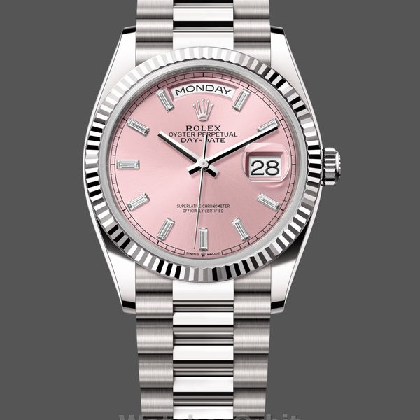 Replica Rolex Day Date 36mm Pink Diamond-Set Dial Fluted Bezel President m128239 0071 Stilvolles Accessoire
