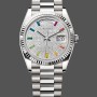 Replica Rolex Day Date 36mm Weißgold 128239 0016 Pave Rainbow Diamond Dial