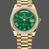 Replica Rolex Day Date 40 18K Gelbgold Grün Zifferblatt Diamant Lünette M228348RBR 0040 Herrenuhr Edle Materialien