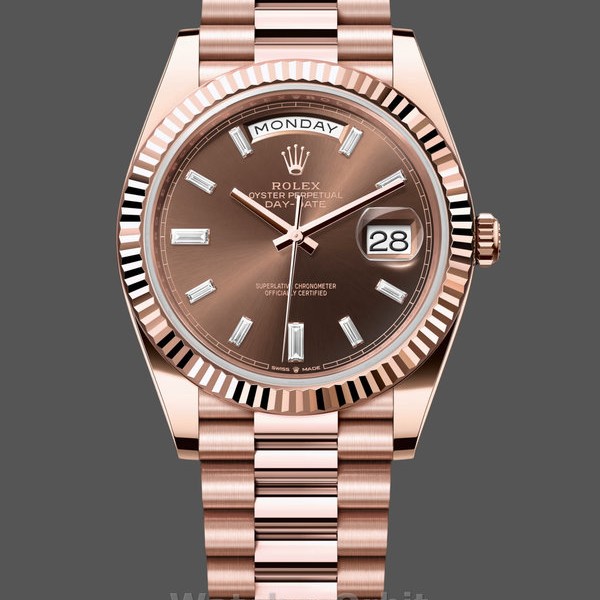 Replica Rolex Day Date 40 18kt Everose Gold Rolex President Chocolate Dial m228235 0003 Schweizer Handwerkskunst