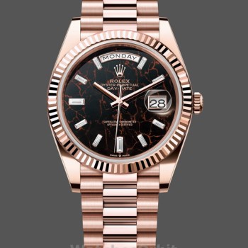 Replica Rolex Day Date 40 Eisenkiesel Baguette Automatic Diamond M228235 0045 Herrenuhr