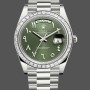Replica Rolex Day-Date 40 Platinum Arabic Numerals Green with Diamonds 228396tbr