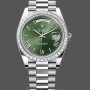 Replica Rolex Day Date 40 Platinum Olive Green Dial Diamond Bezel M228396TBR 0020 Replica Uhr