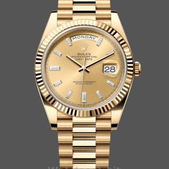 Replica Rolex Day Date 40 Gelbgold Champagner Zifferblatt m228238 0005