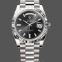 Replica Rolex Day-Date 40mm 228239 0005 Black Diamond Dial Fluted Bezel Herren Replica Uhr