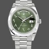 Replica Rolex Day-Date 40mm Arabic Platinum Olive Dial 228206 Luxuriöse Optik