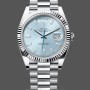 Replica Rolex Day Date 40mm Platinum 228236 0006 Ice Blue Baguette