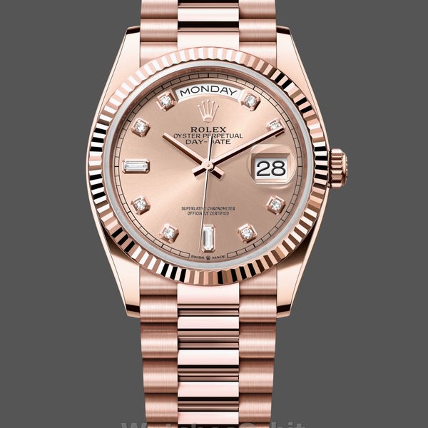Replica Rolex Day-Date m128235 0009 Everose Gold Pink Rose Dial 36MM Unisex Replica Uhr Hochwertige Unisex Replica Uhr online kaufen