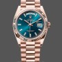Replica Rolex Day Date Oyster 36 mm Everose Gold Blue Green Dial M128235 0085