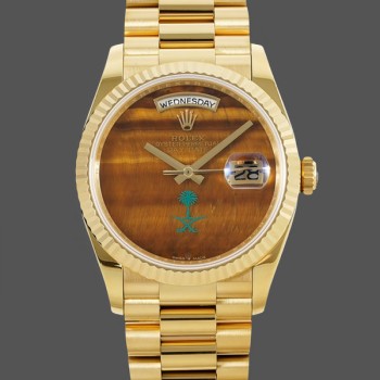 Replica Rolex Day Date Sapphire Mirror Uhr mit 36mm Durchmesser Tiger's Eye Zifferblatt President