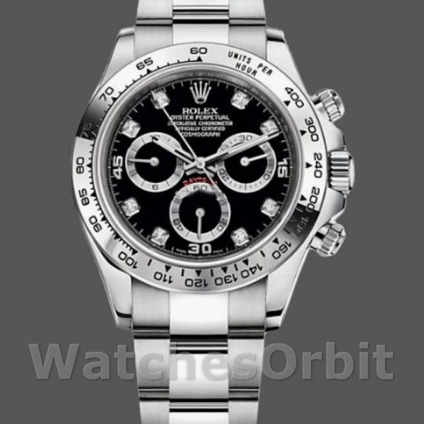 Replica Rolex Cosmograph Daytona 116509 Black Dial White Gold 40MM Herren Replica Uhr Klassisches Design