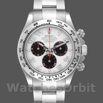 Replica Rolex Cosmograph Daytona 116509 Weißes arabisches Zifferblatt Weißgold 40MM Herren Replica Uhr