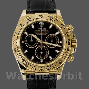 Replica Rolex Cosmograph Daytona 116518 Black Leather Strap 40MM Herren Replica Uhr