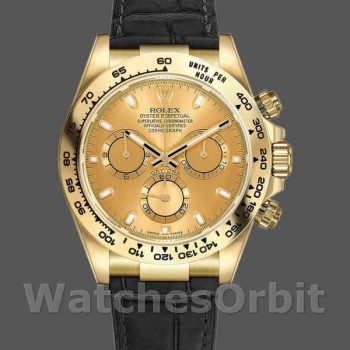 Replica Rolex Cosmograph Daytona 116518 Champagner Zifferblatt Gelbgold Lünette 40mm Herren Replica Uhr