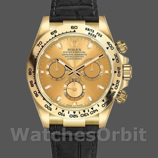 Replica Rolex Cosmograph Daytona 116518 Champagner Zifferblatt Gelbgold Lünette 40mm Herren Replica Uhr, Nachbau, Sammlerstück