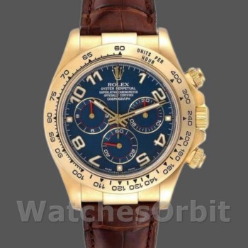 Replica Rolex Cosmograph Daytona 116518 Gelbgold Blaues Zifferblatt 40mm Herren Replica Uhr