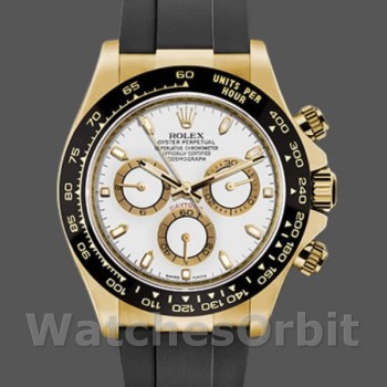 Replica Rolex Cosmograph Daytona 116518LN White Dial Black Rubber Strap 40mm Herren Replica Uhr