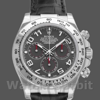 Replica Rolex Cosmograph Daytona 116519 Graues Zifferblatt Schwarzes Lederarmband 40mm Herren Replica Uhr
