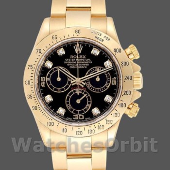 Replica Rolex Cosmograph Daytona 116528 Black Diamond Dial 40MM Herren Replica Uhr