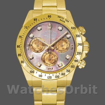 Replica Rolex Cosmograph Daytona 116528 Black MOP Diamond Dial 40MM Herren Replica Uhr