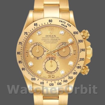 Replica Rolex Cosmograph Daytona 116528 Champagne Diamond Dial 40mm Herren Replica Uhr