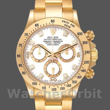 Replica Rolex Cosmograph Daytona 116528 White Diamond Dial 40MM Herren Replica Uhr